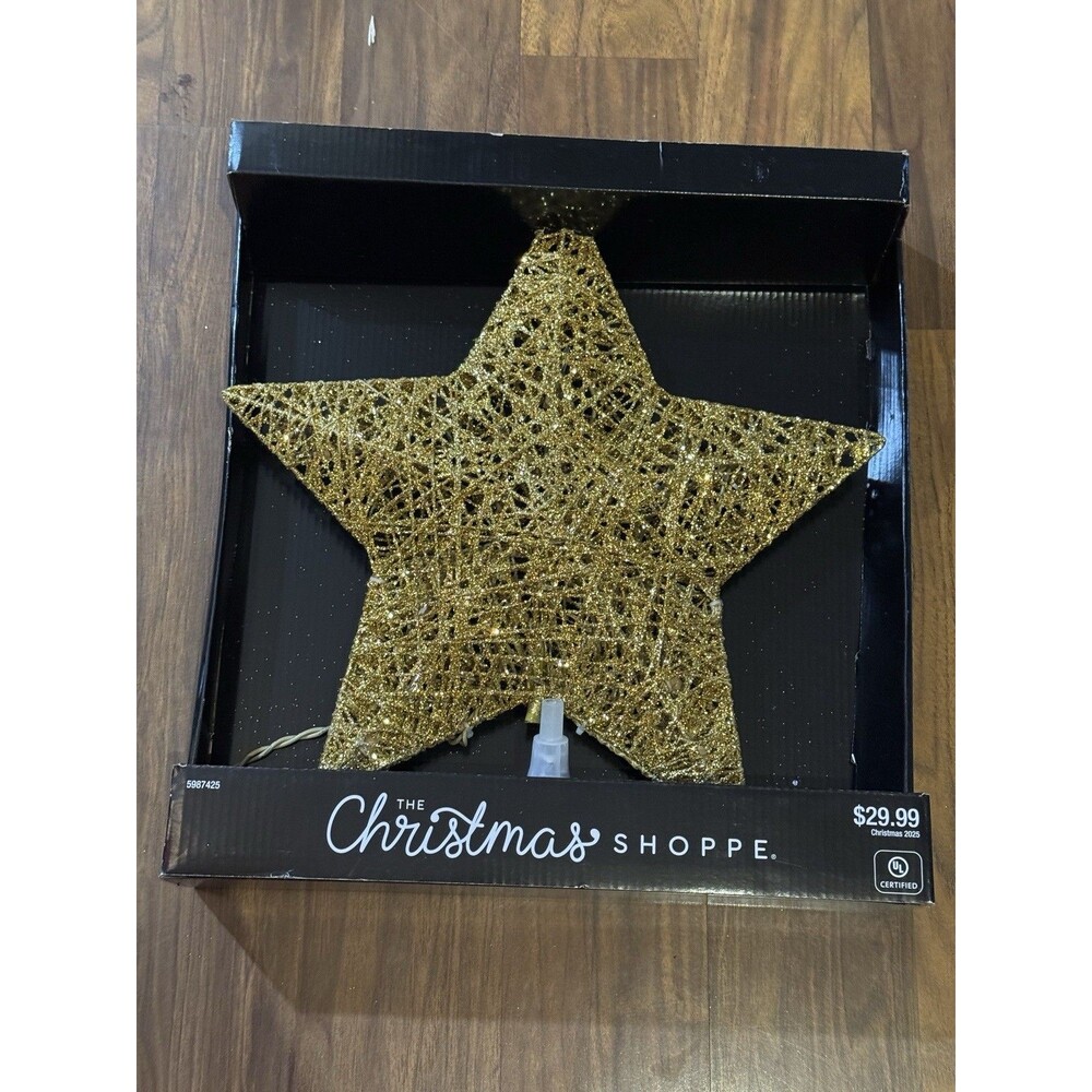 New Light Up Glitter Star ~Lighted Christmas Tree Topper ~15 x 13" ~ - Picture 2 of 6